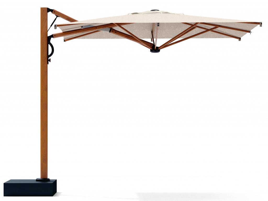 parasol déporté haut de galle Astro timber aluminium bois