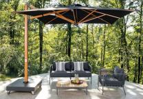 Parasol astro timber aluminium effet bois