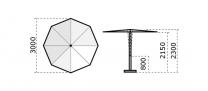 Parasol rond 2.20m Revo SCOLARO