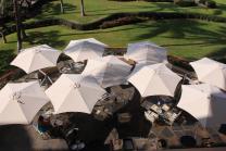 Parasol 1 poteau + 2 parasols (2 bras 2m + 2 armatures + 2 toiles) Paraflex Evolution UMBROSA